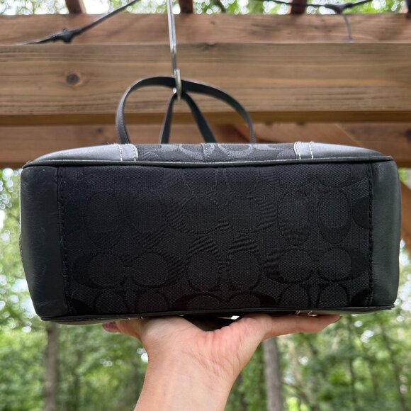 Coach Black Lunch Tote Signature C Jaquard Canvas Shoulder Bag #10659 - Picture 6 of 9